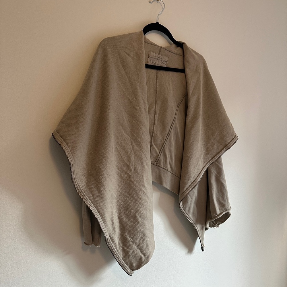 AllSaints Draped Oversized Hood Beige Jacket size 8